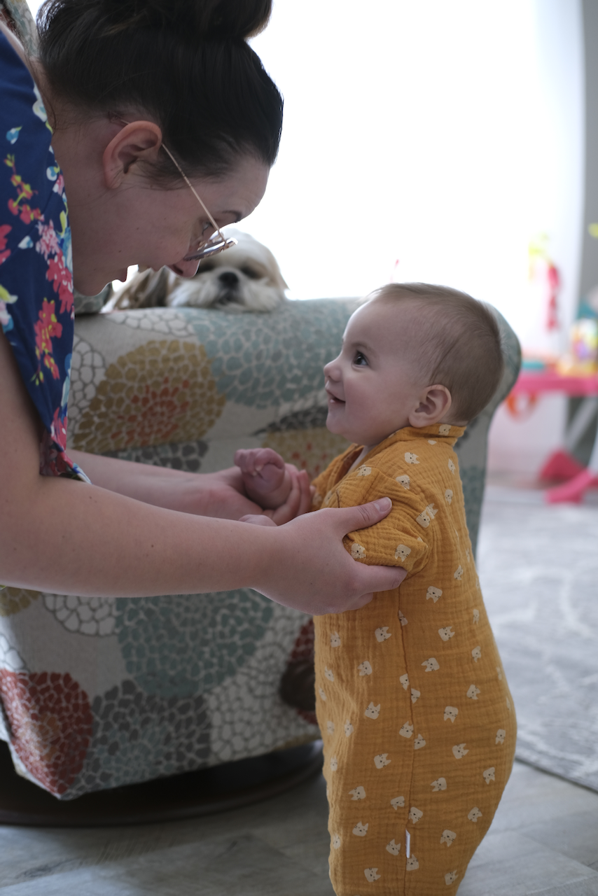 Zoe admiring her wonderful mom.